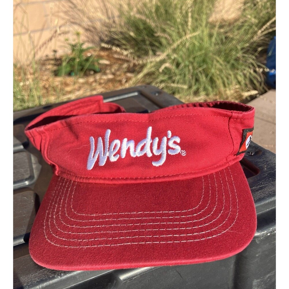 Wendy’s Employee Visor Dave Thomas Foundation For Adoption Red Cotton Hat